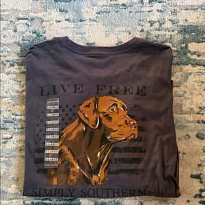 Simply Southern Live Free Dog Tee - Dark Gray and Brown